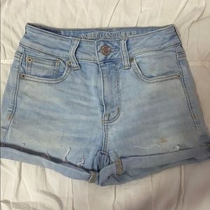 American Eagle Hi-Rise Shortie Jean Shorts